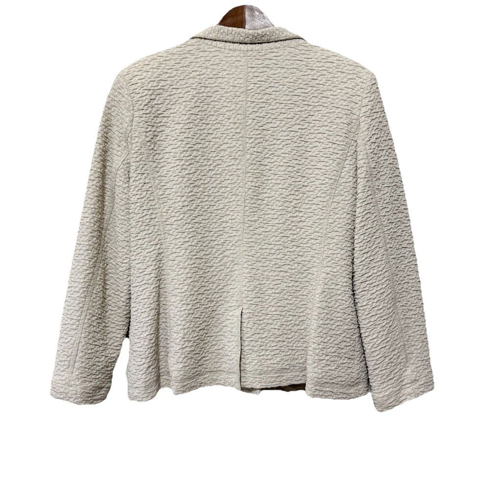 Eileen Fisher Blazer Jacket Women Small Beige Cream Crinkle Textured Career - Picture 2 of 8